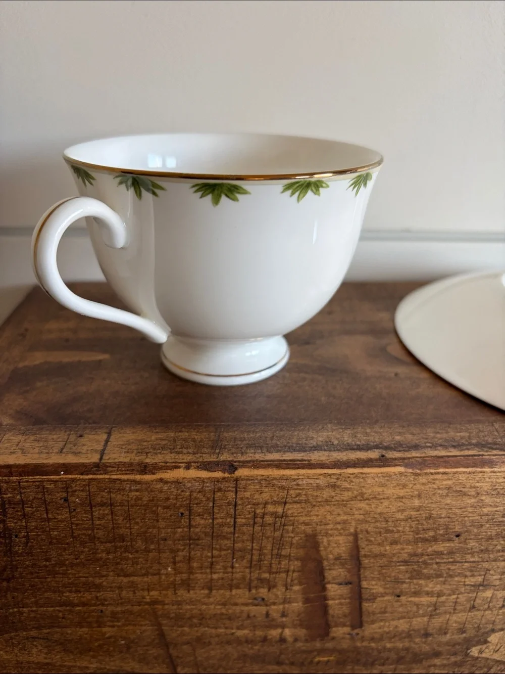 Lenox British Colonial Tradewinds Teacups & Saucers  Blue Band & Gold Trim